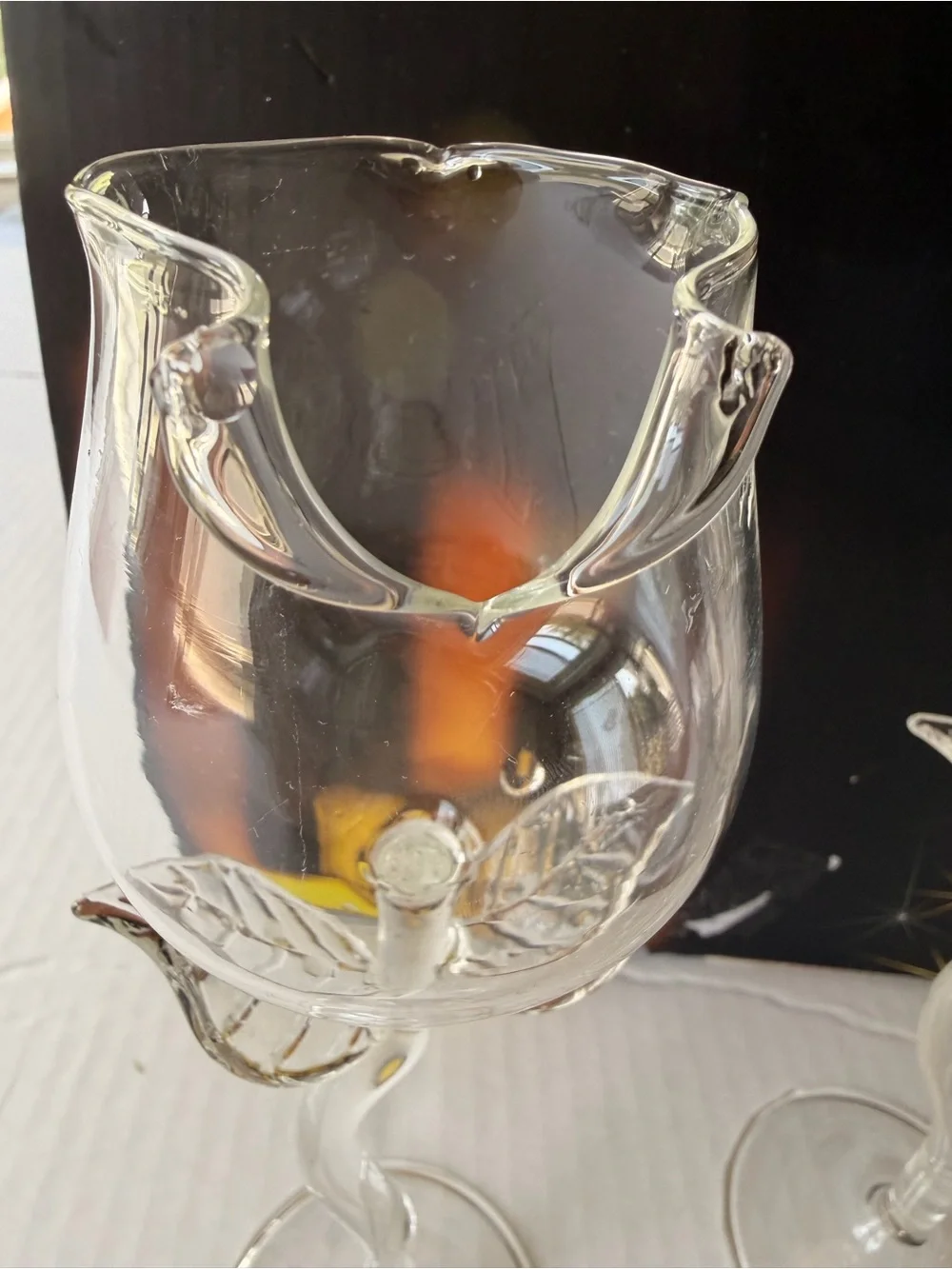 Tulip Stem Wine Glasses Set of 2